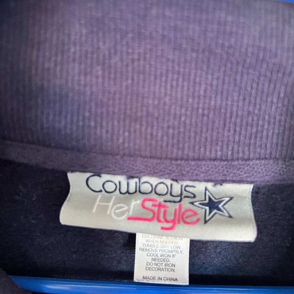 Cowboys her style Half zip cowboys sweater large - Picture 4 of 5